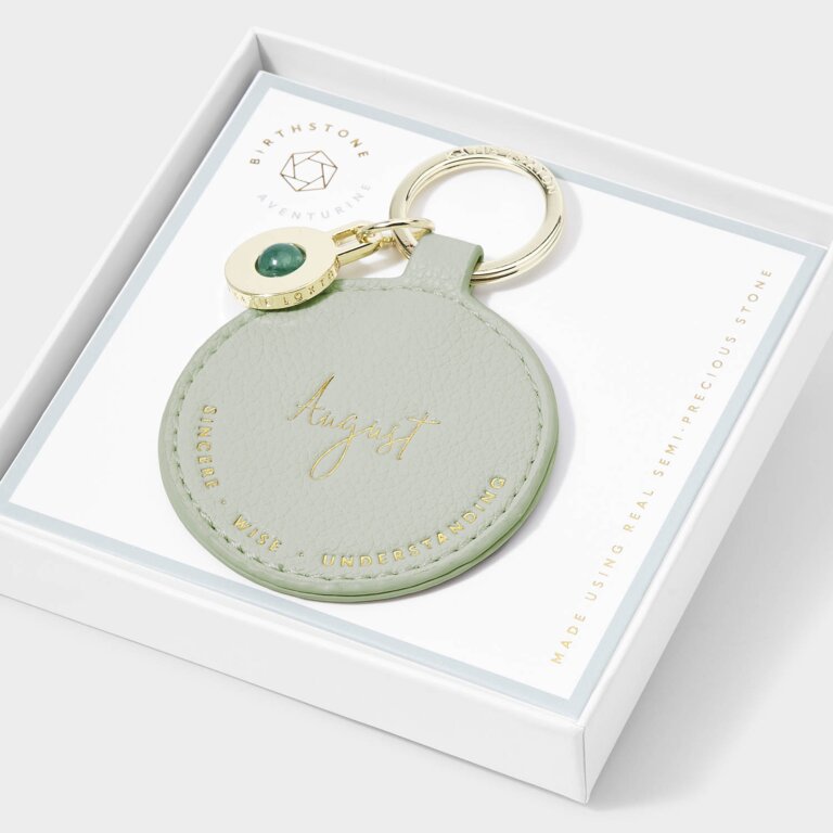 Katie Loxton Birthstone Keyring August Light Sage