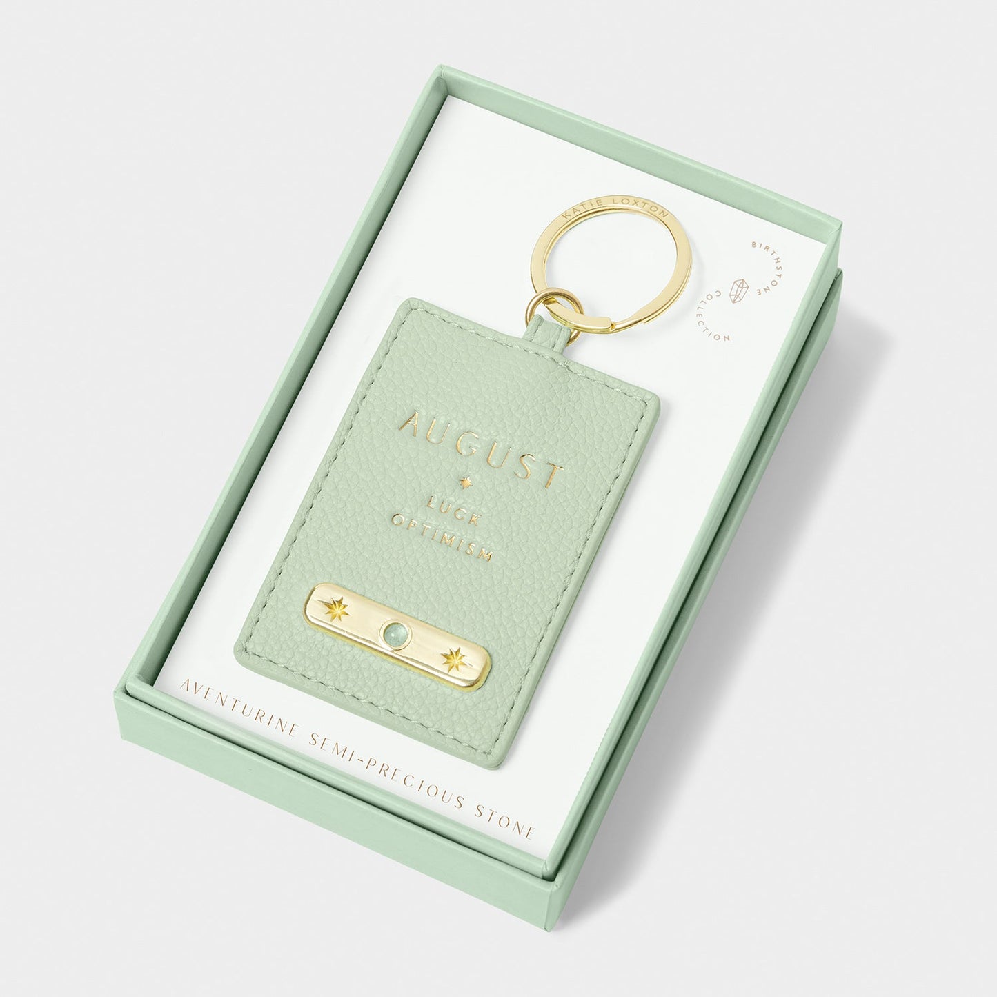 Katie Loxton Birthstone Keyring August Sage Green