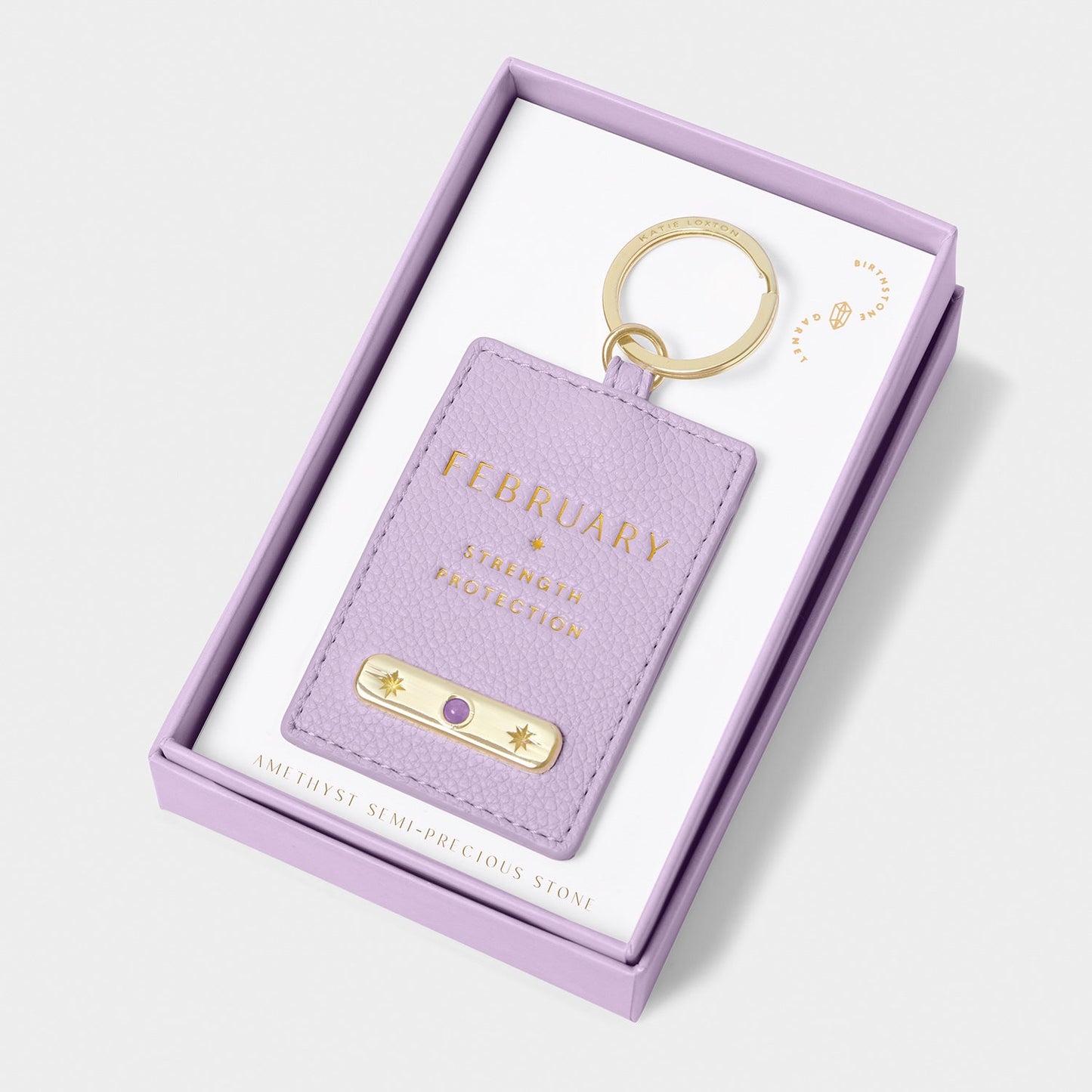 Katie Loxton Birthstone Keyring February Lilac