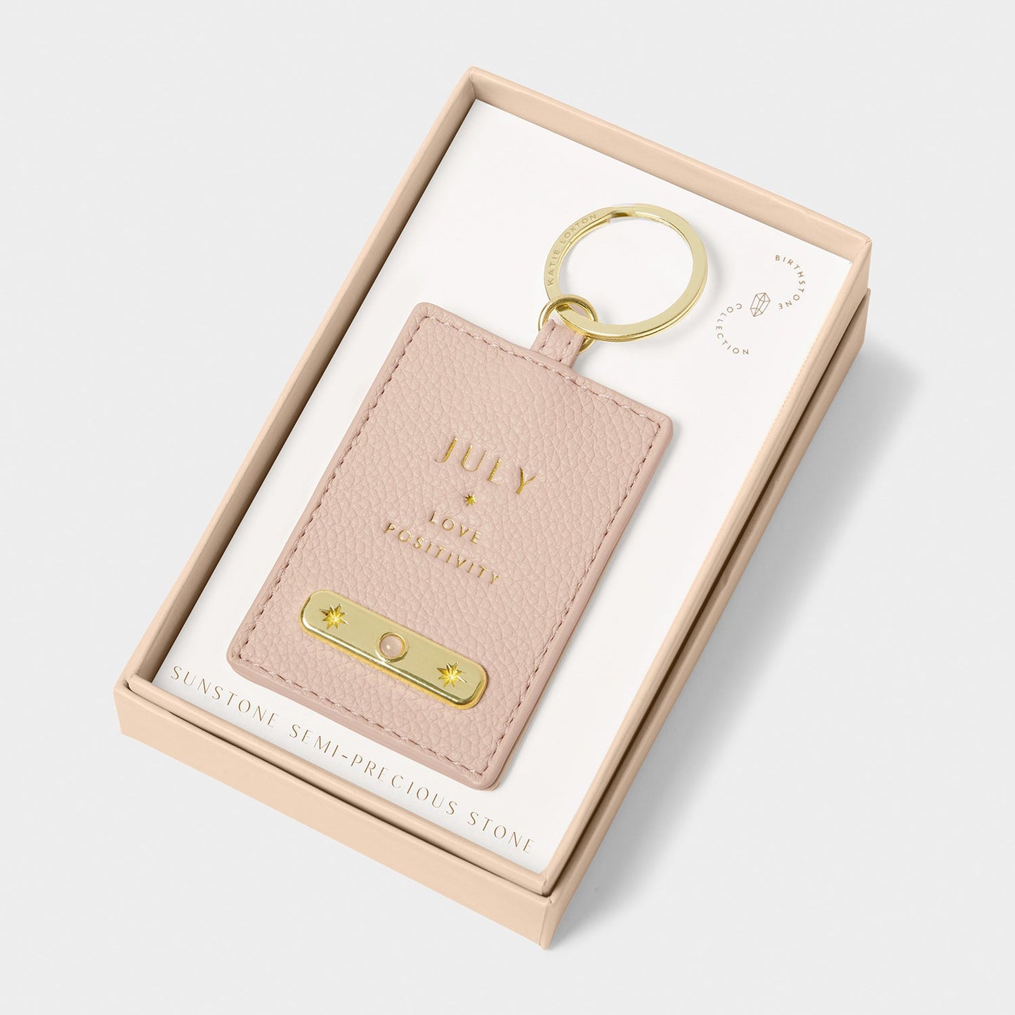 Katie Loxton Birthstone Keyring July Nude Pink