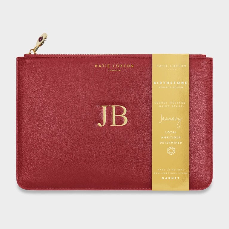 Katie Loxton Birthstone Perfect Pouch January Garnet Dark Red