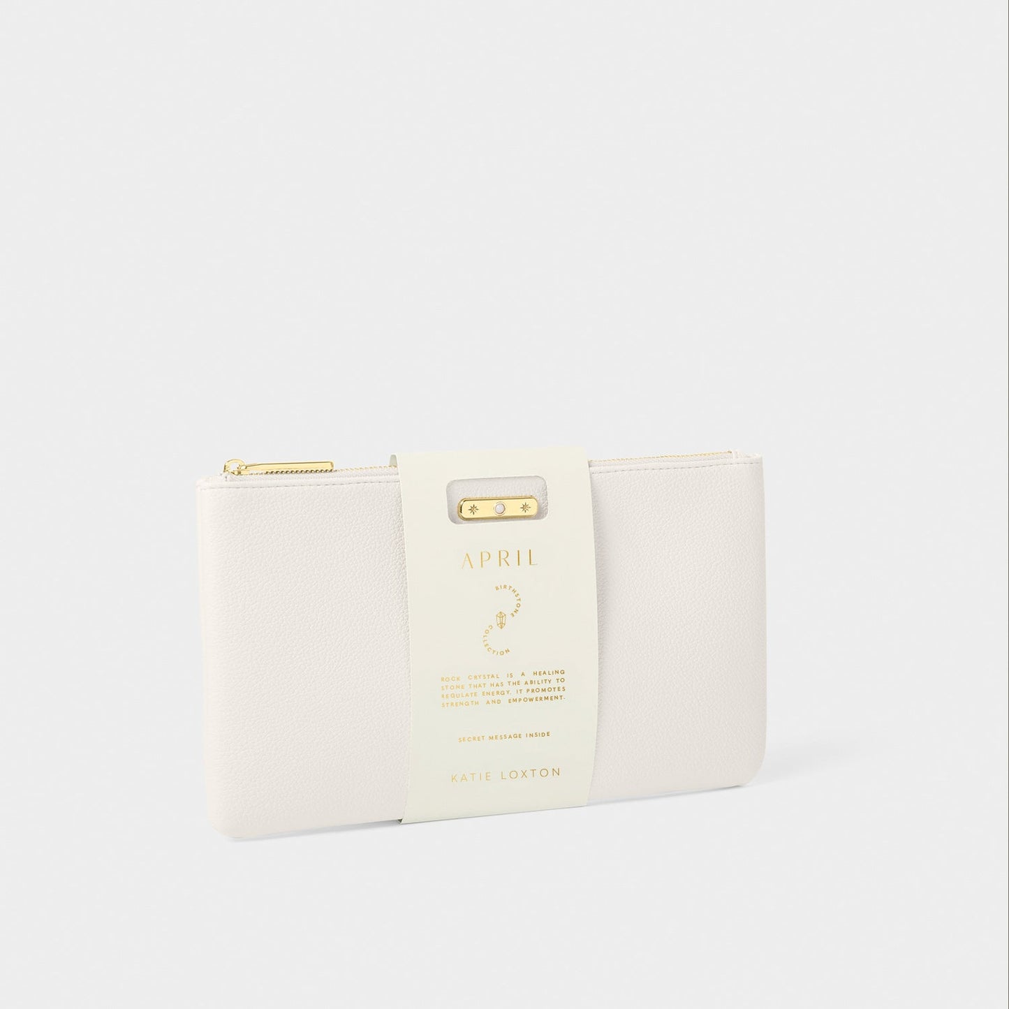 Katie Loxton Birthstone Pouch April Off White