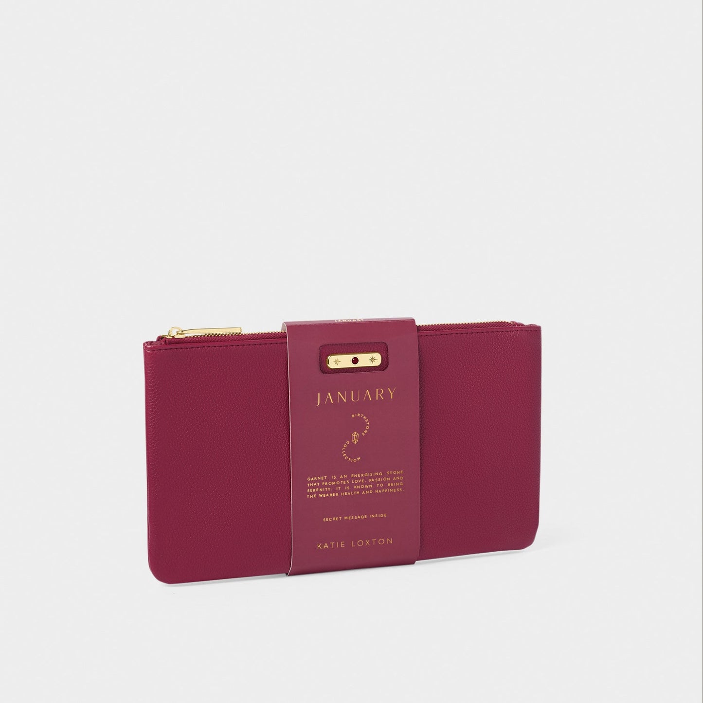 Katie Loxton Birthstone Pouch January Deep Red