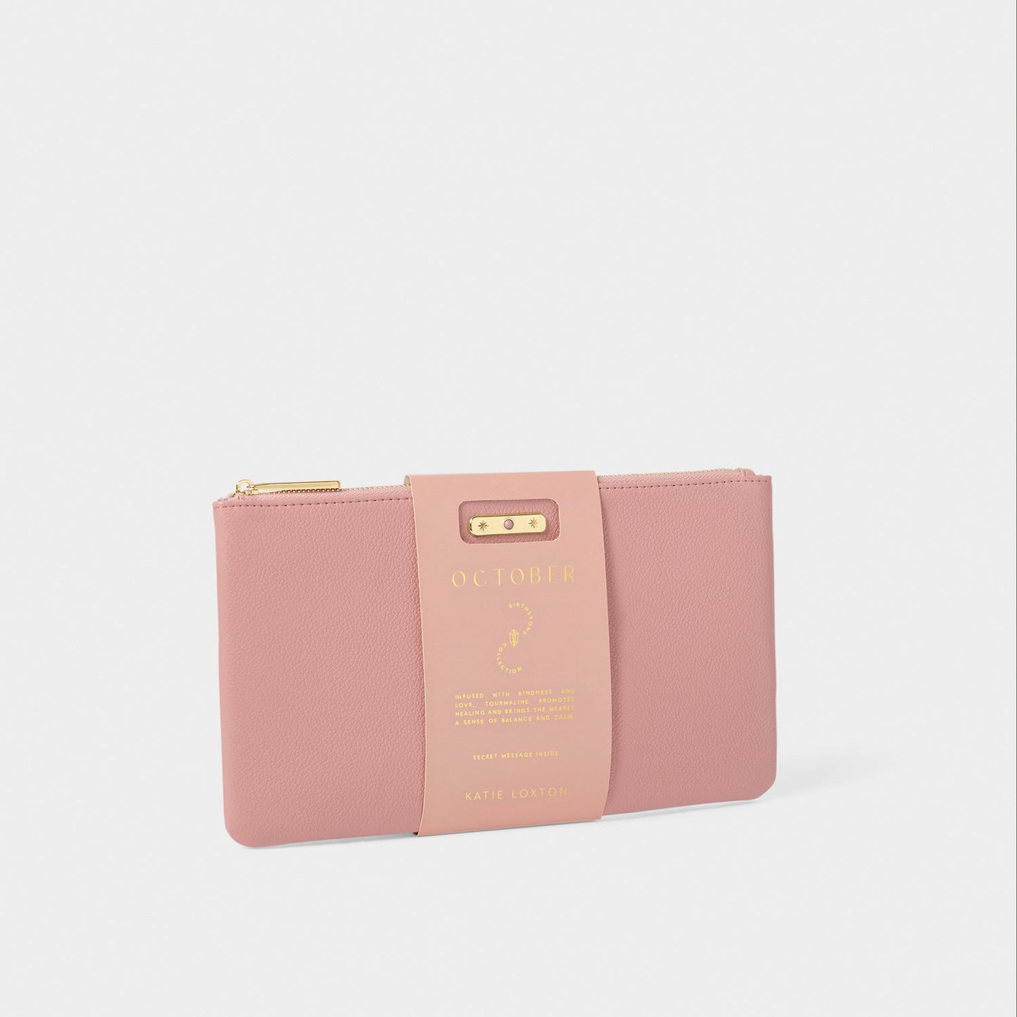Katie Loxton Birthstone Pouch October Dusty Pink