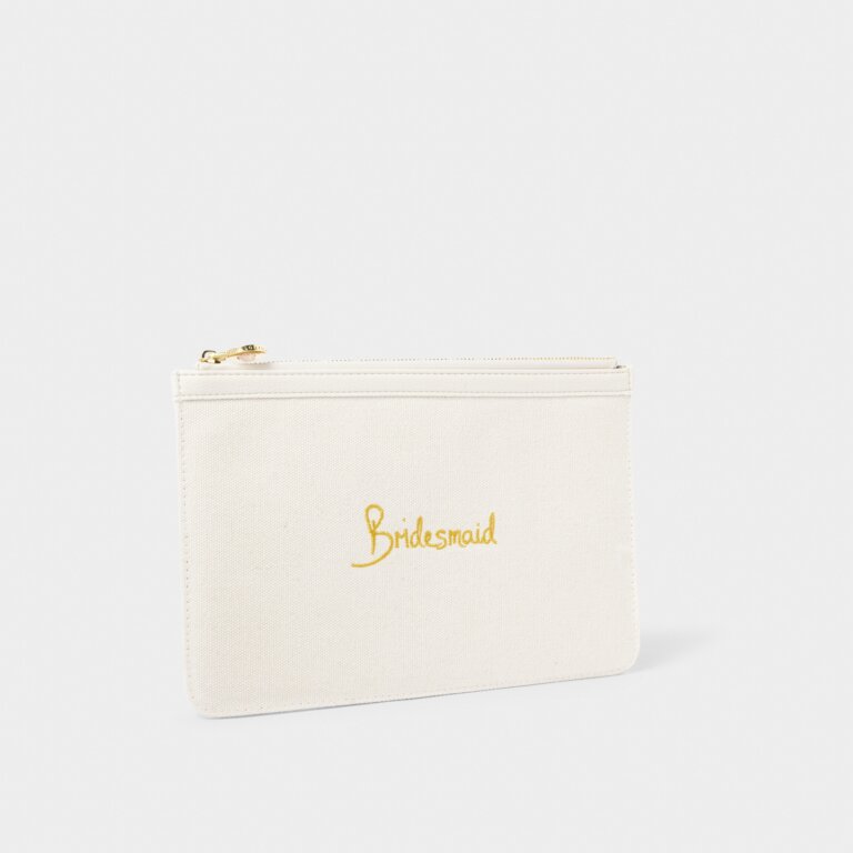 Katie Loxton Bridal Canvas Pouch Bridesmaid Off White Rose Quartz