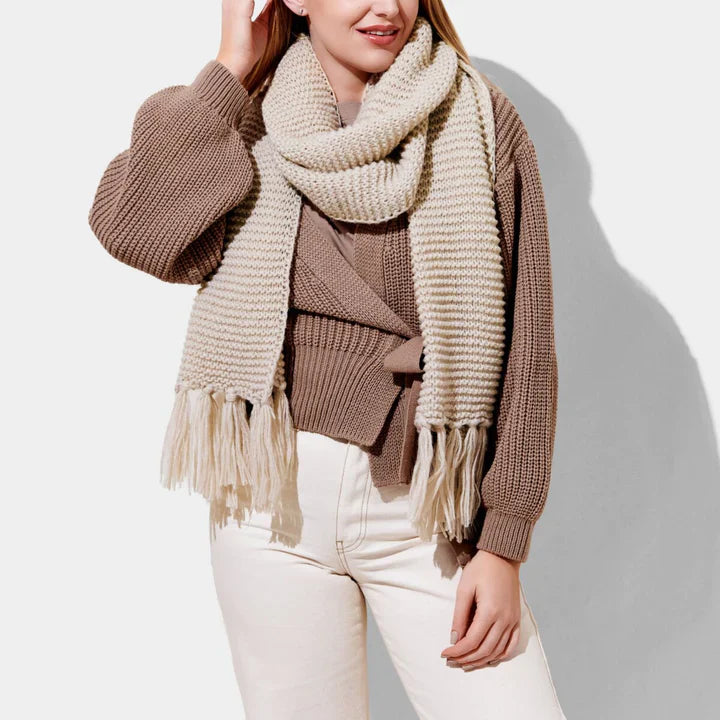 Katie Loxton Chunky Knitted Scarf Light Taupe