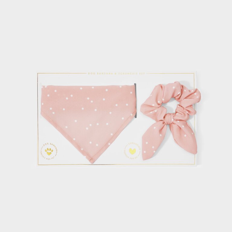 Katie Loxton Dog Bandana & Scrunchie Set Pink