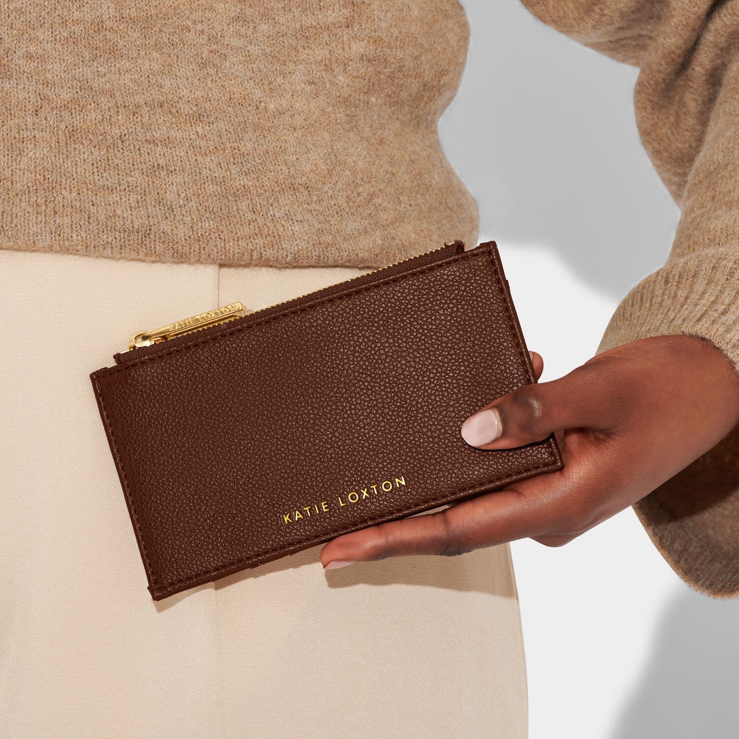 Katie Loxton Fay Coin Purse & Card Holder Chocolate