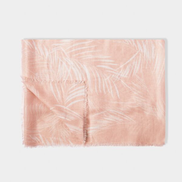Katie Loxton Feather Scarf Dusty Pink White