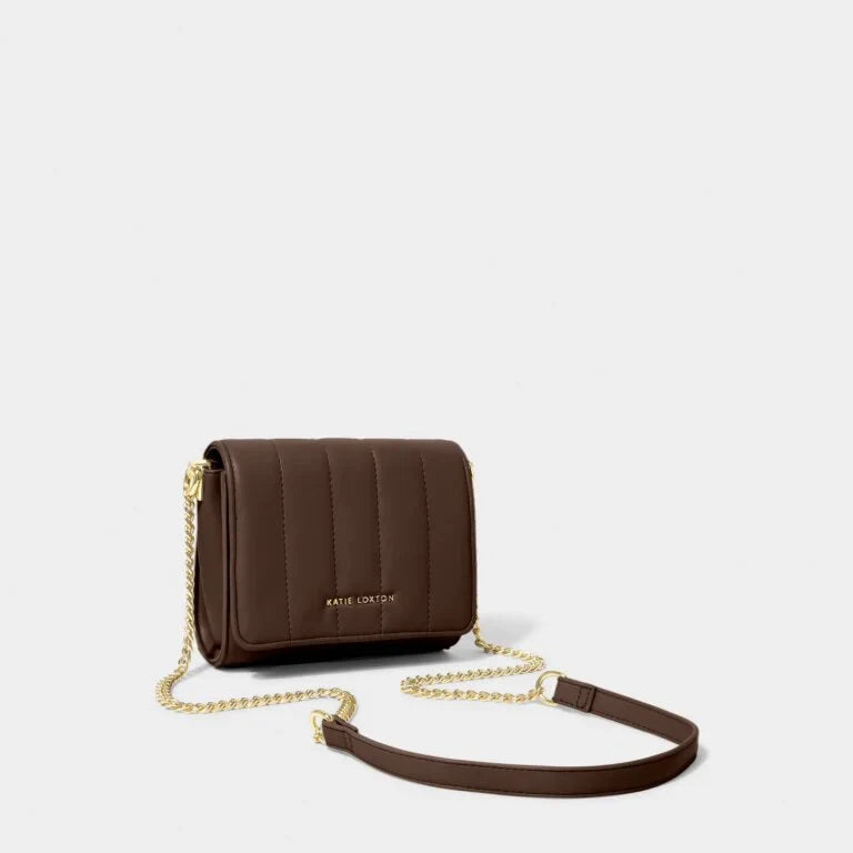 Katie Loxton Kendra Quilted Mini Crossbody Dark Chocolate