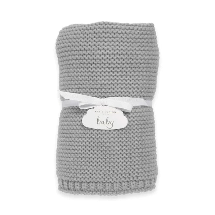 Katie Loxton Knitted Baby Blanket Grey