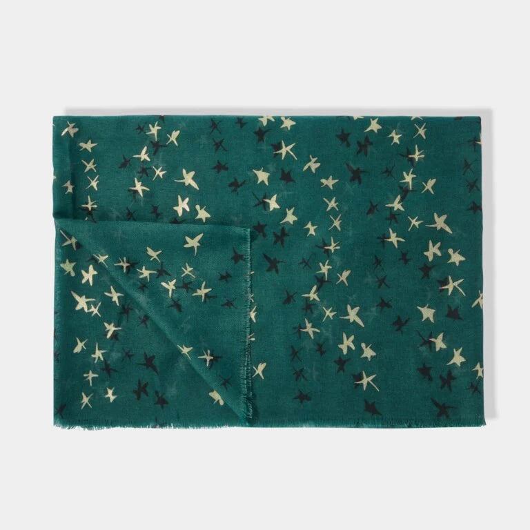 Katie Loxton Metallic Scarf Star Teal Green/Gold Foil