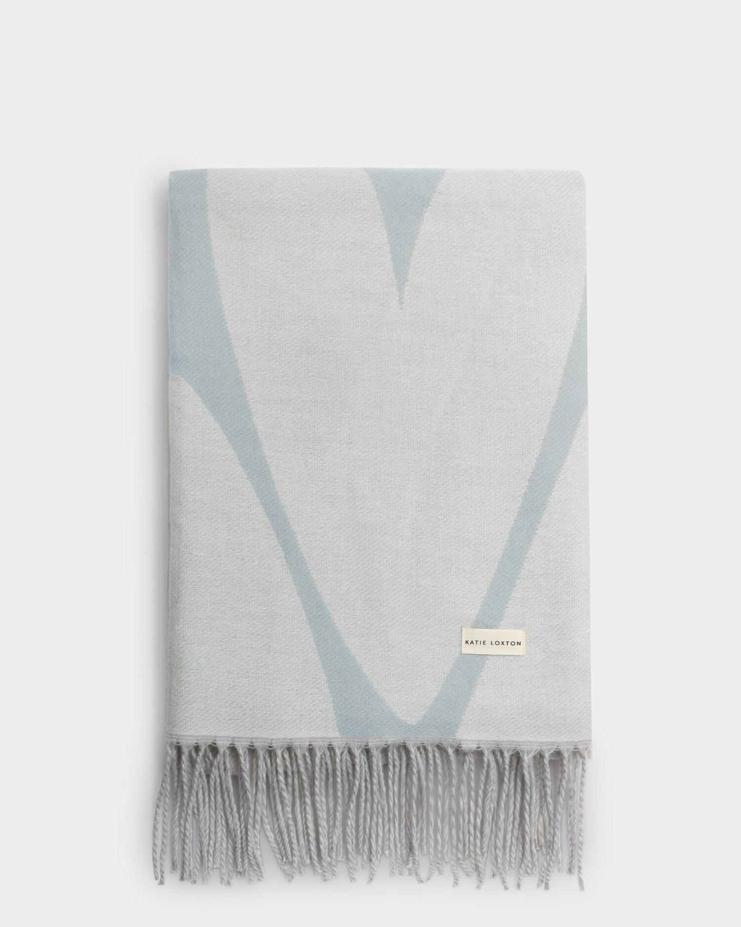 Katie Loxton Printed Blanket Scarf Oversized Heart Off White/Grey