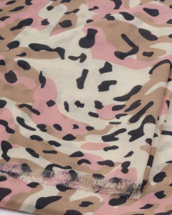 Katie Loxton Printed Scarf Blush Tortoiseshell Ecru/Brown/Pink