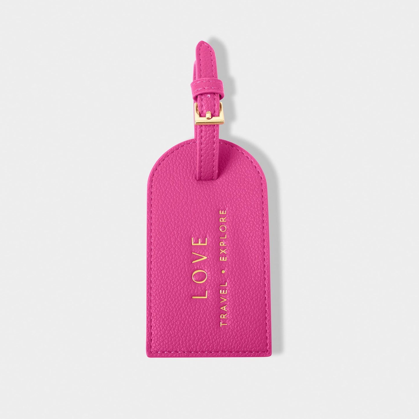 Katie Loxton Sentiment Luggage Tag Love Travel Eplore Magenta