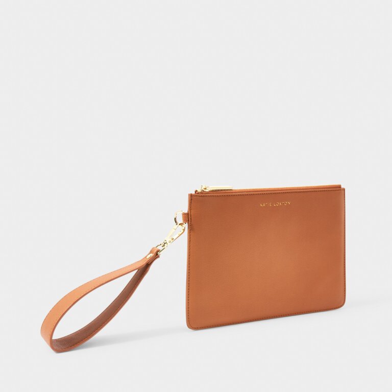 Katie Loxton Zana Wristlet Pouch Cognac