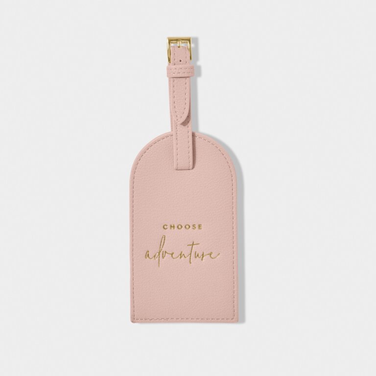 Katie Loxton Luggage Tag Choose Adventure Dusty Pink