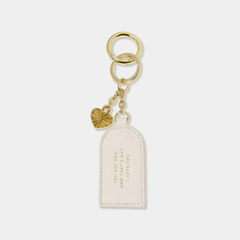 Katie Loxton Keepsake Charm Keyring Love Off White