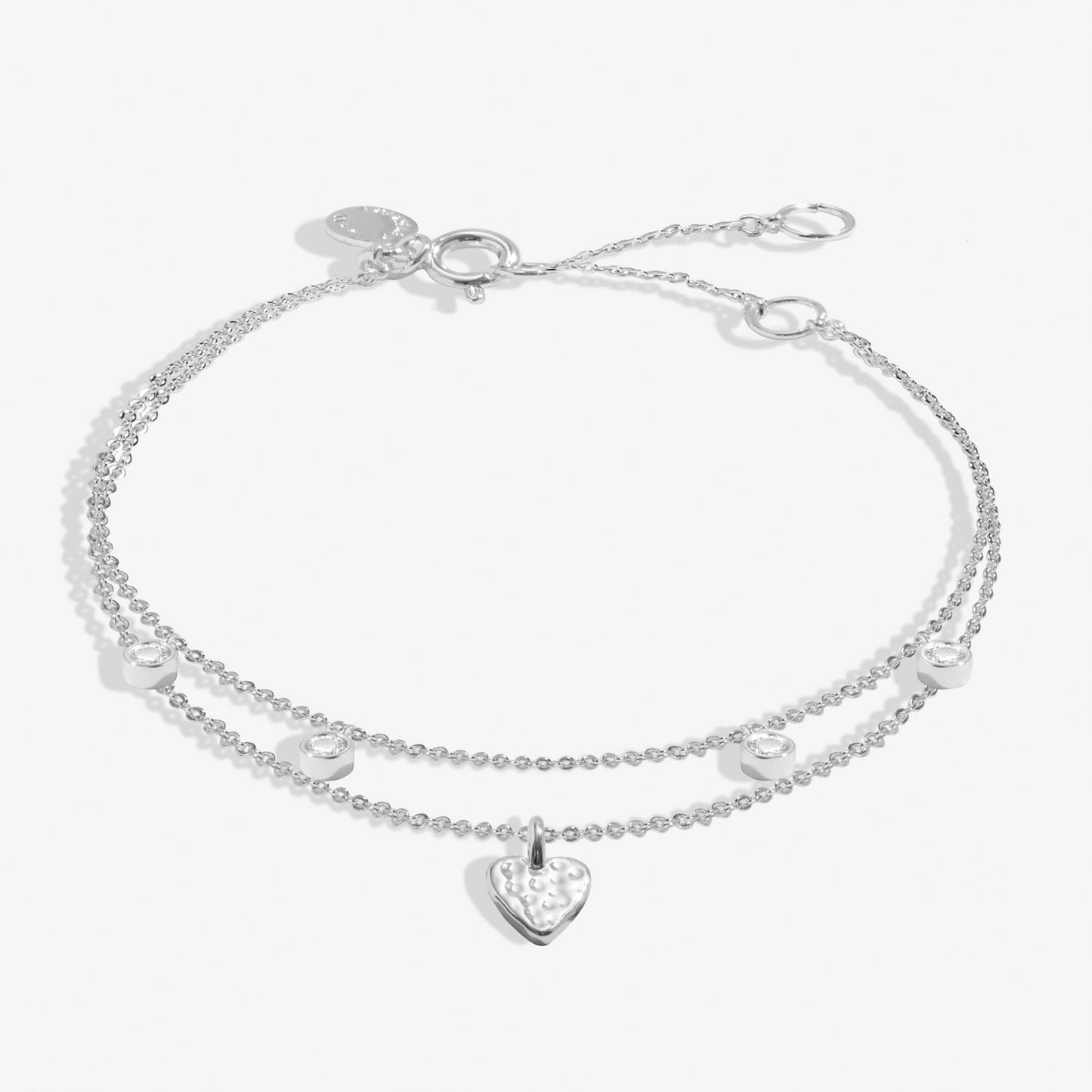 Lumia Hammered Heart Silver Plated Bracelet