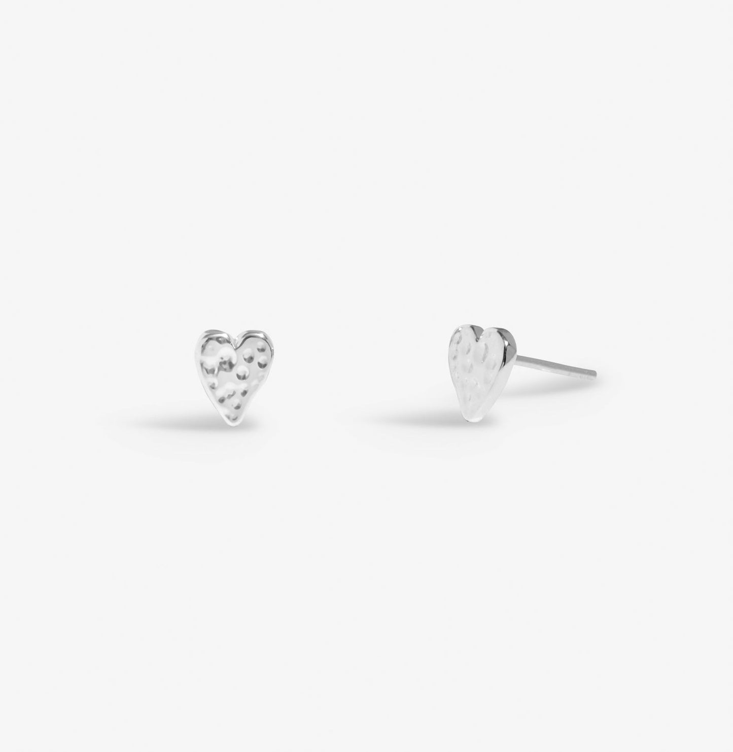 Lumia Hammered Heart Silver Plated Earrings