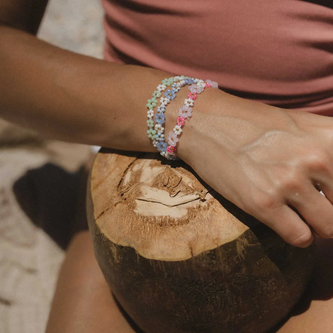Pineapple Island Mohala Flower Beaded Bracelet