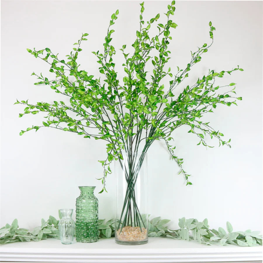 Silk Slim Leaf Spray Natural Green