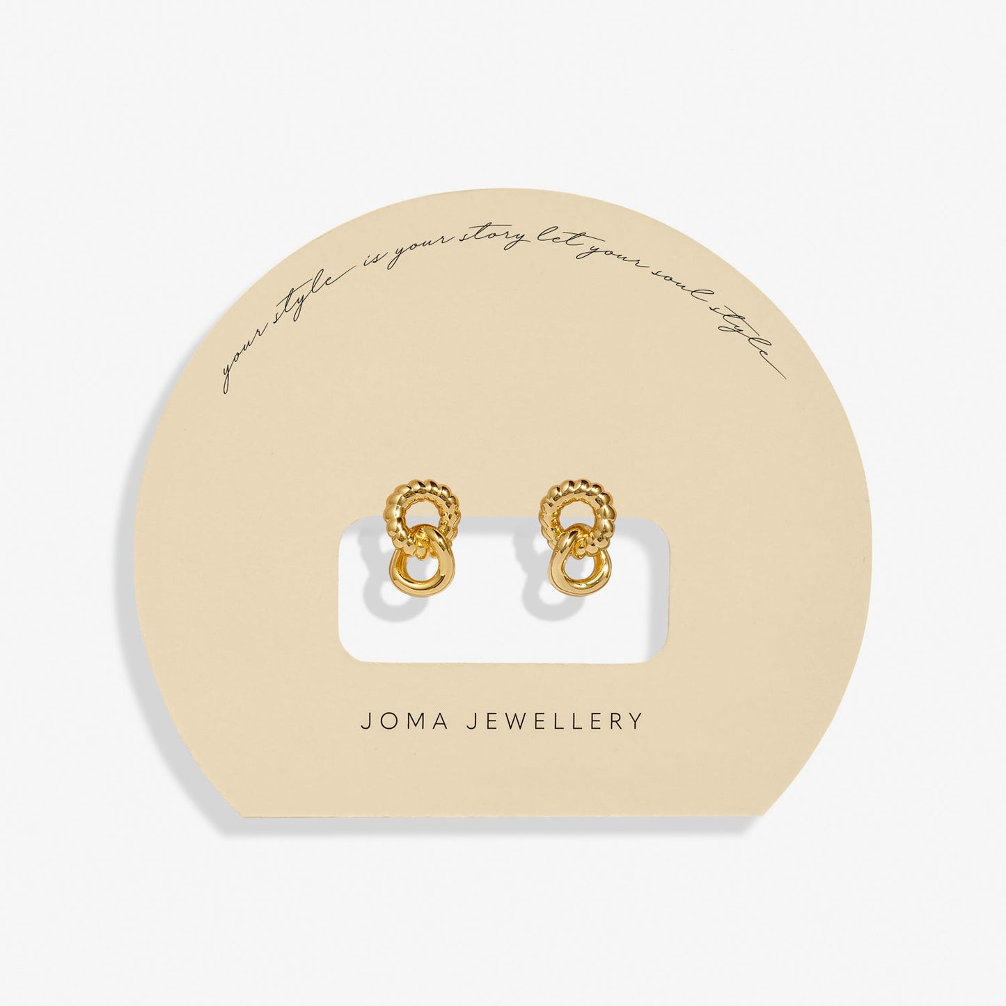 Soul Shine Linked Ring Gold Plated Earrings