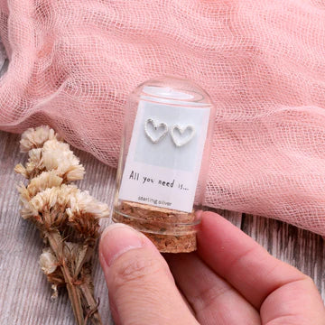 Attic Creations All You Need Is Love Heart Stud Earrings