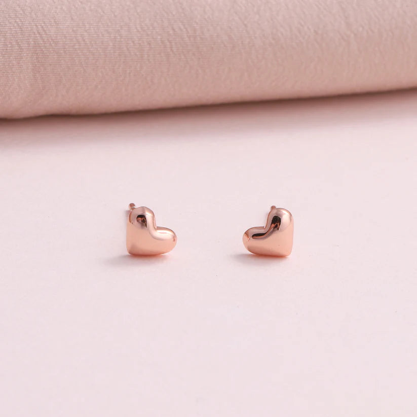 Attic Creations Earrings Thank You Heart Rose Gold