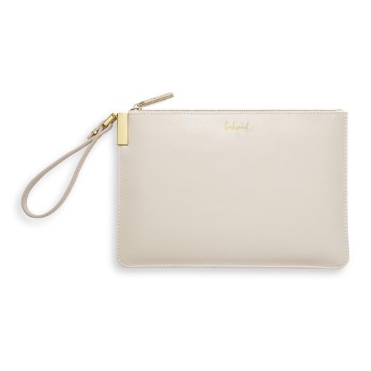Katie Loxton Bridesmaid Secret Message Pouch Thank You For Tying The Knot Metallic White