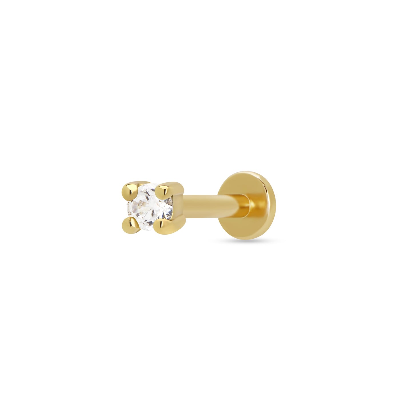 Scream Pretty Clear Stone Flat Black Single Earring 18k Gold Plated Sterling silver