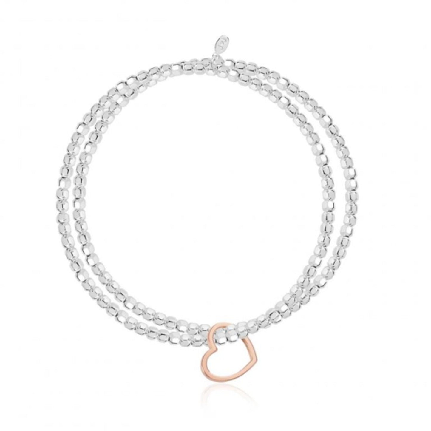 Joma Jewellery Heart Double Silver and Rose Gold