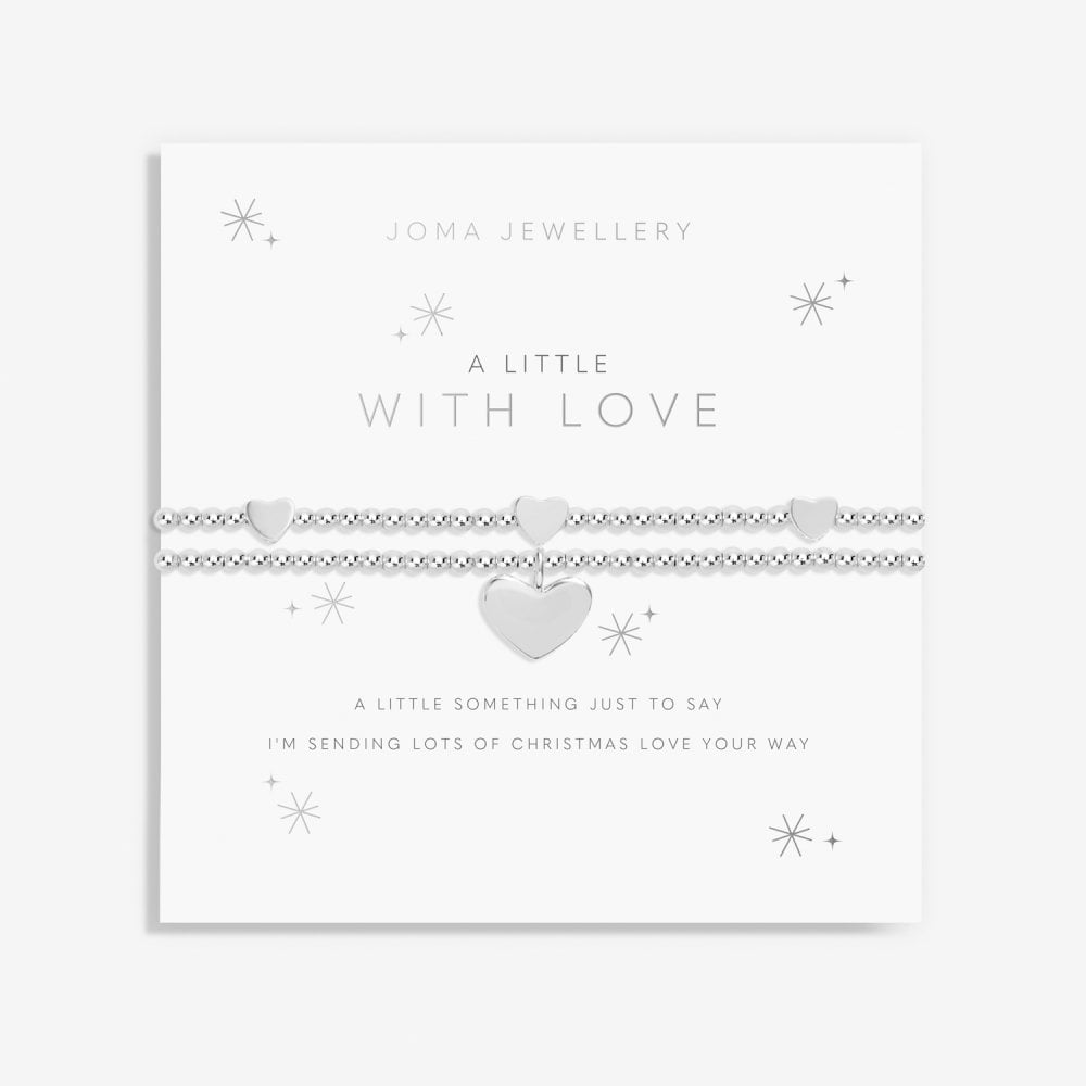 Joma Jewellery A Little With Love Double Strand Heart Silver Bracelet