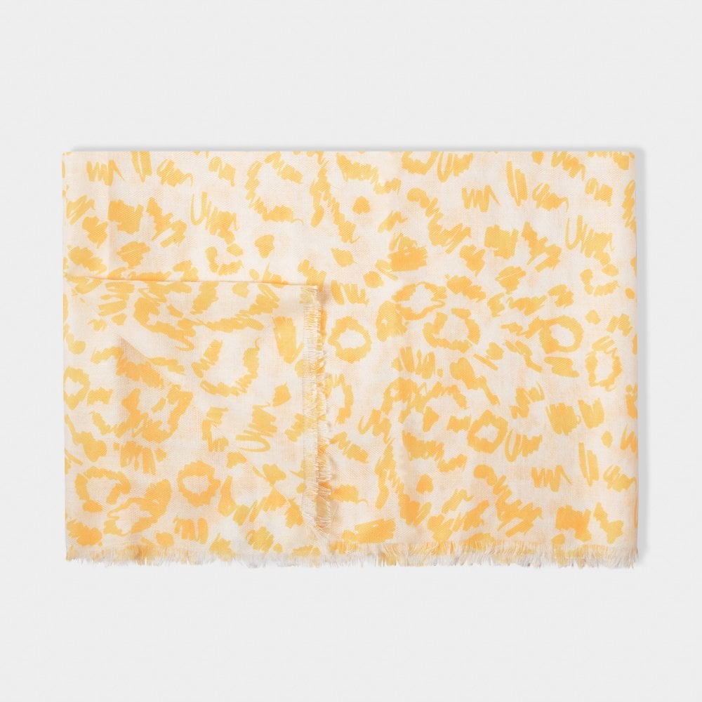 Katie Loxton Leopard Scarf White Yellow