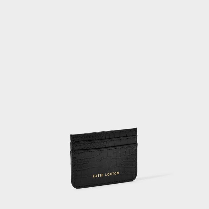 Katie Loxton Faux Croc Card Holder Black Croc