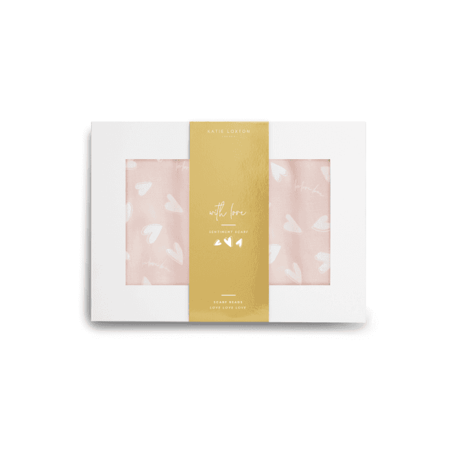 Katie Loxton Wrapped Up In Love Boxed Scarf Collection With Love Pale Pink / White