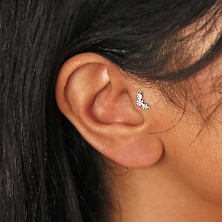 Lisa Angel Crystal Cluster Helix Earring