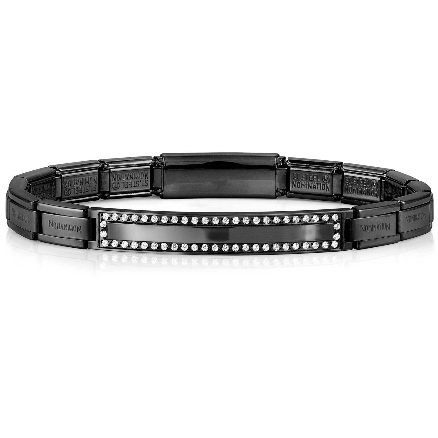 TRENDSETTER, NEW YORK smarty bracelets,steel, cz PVD (SMOOTH PLATE) Black 021148/015