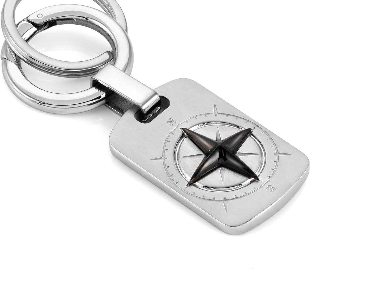 KEYRINGS key ring in steel (014_Wind Rose)