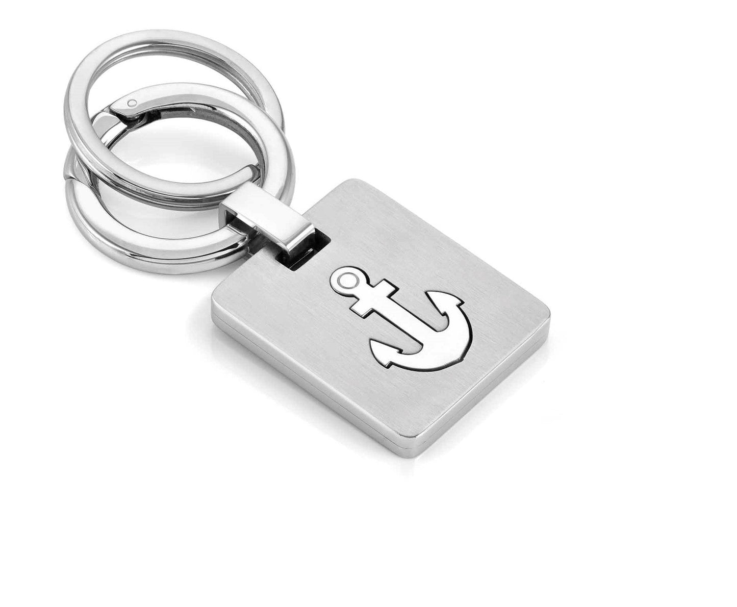 KEYRINGS key ring in brushed steel (002_Anchor)
