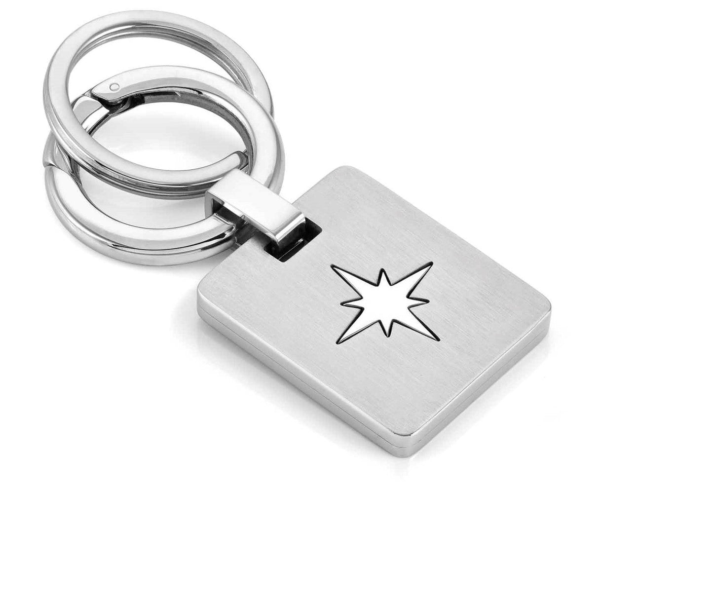 KEYRINGS key ring in brushed steel (014_Wind Rose)