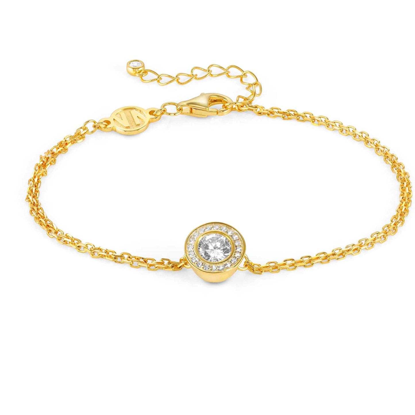 AUREA bracelet 925 silver, CZ YELLOW GOLD White 145709/010