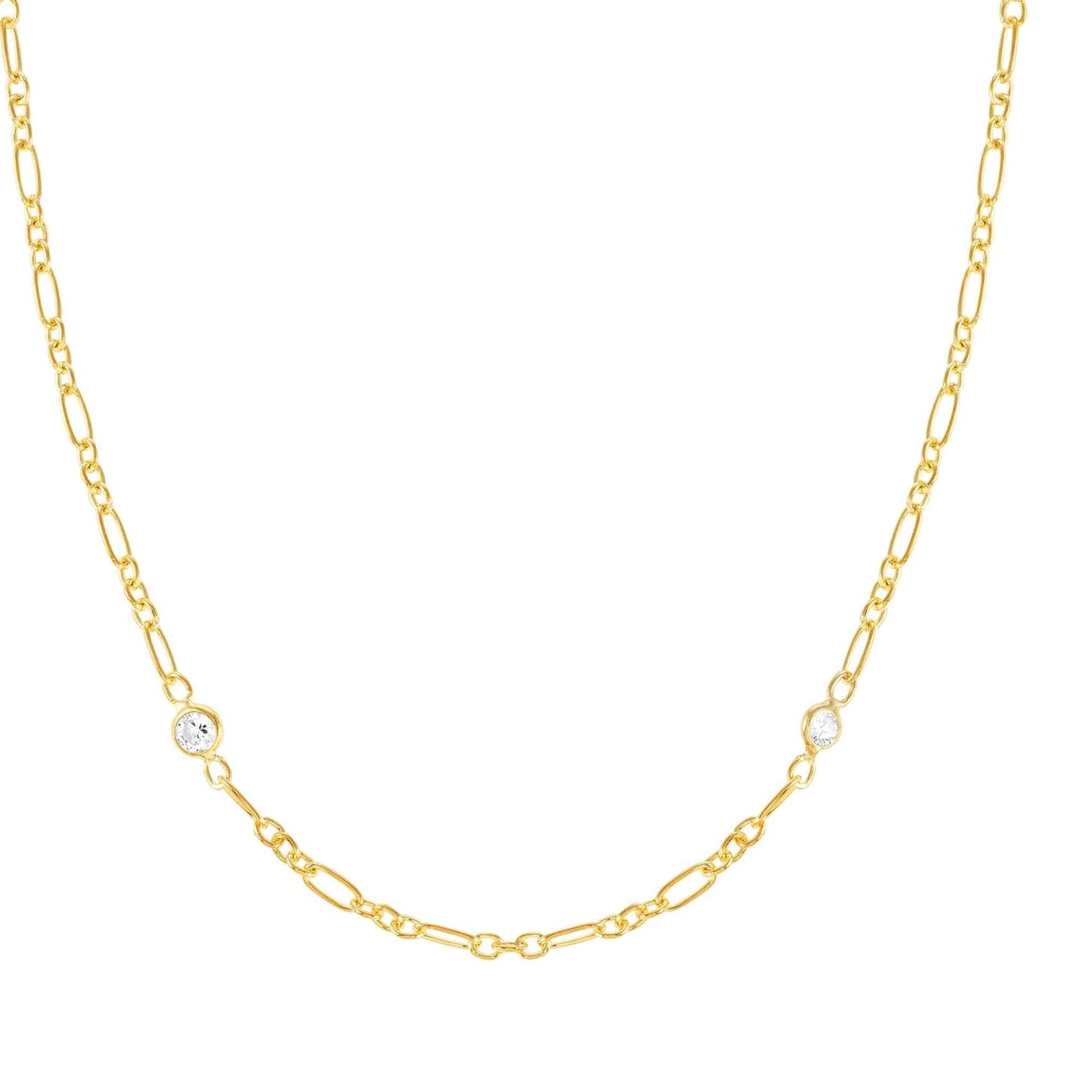 BELLA series ed,DETAILS,925 silver,CZ GOLD Elongated Chain 146687/036