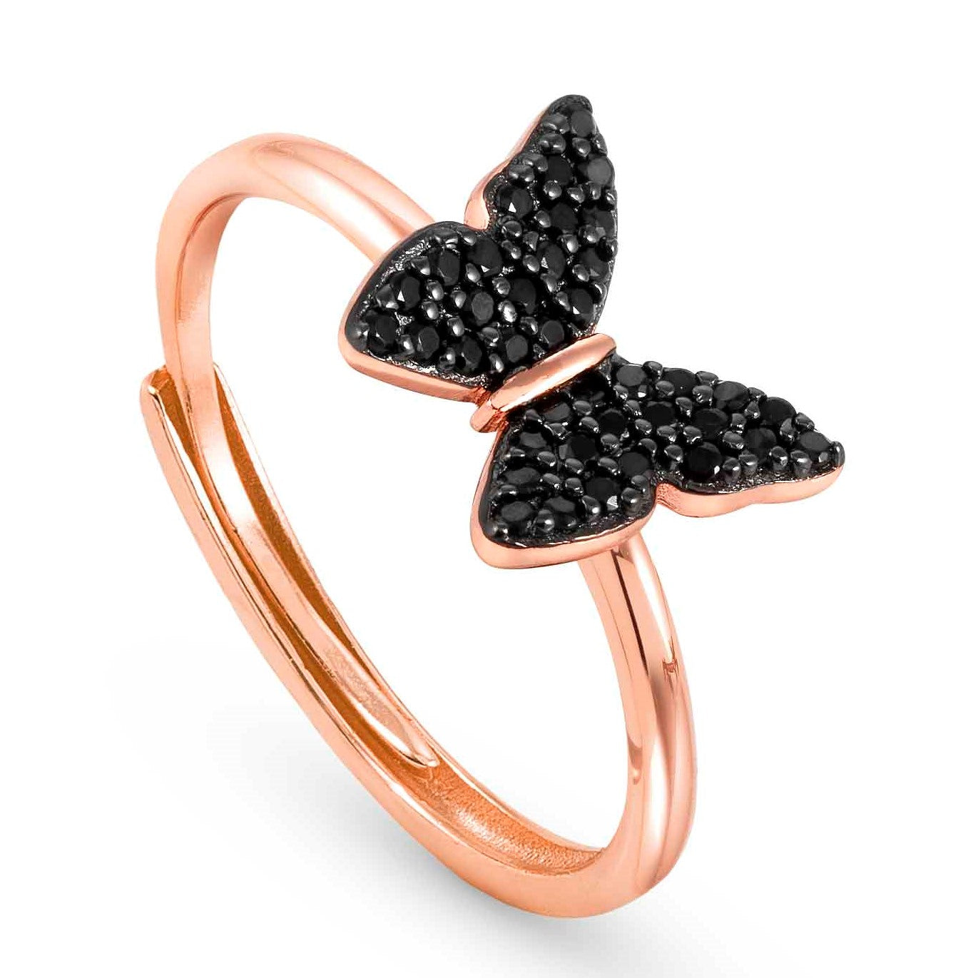 SWEETROCK ring ed. NATURE 925 Rose Gold,CZ, Butterfly 148036/041