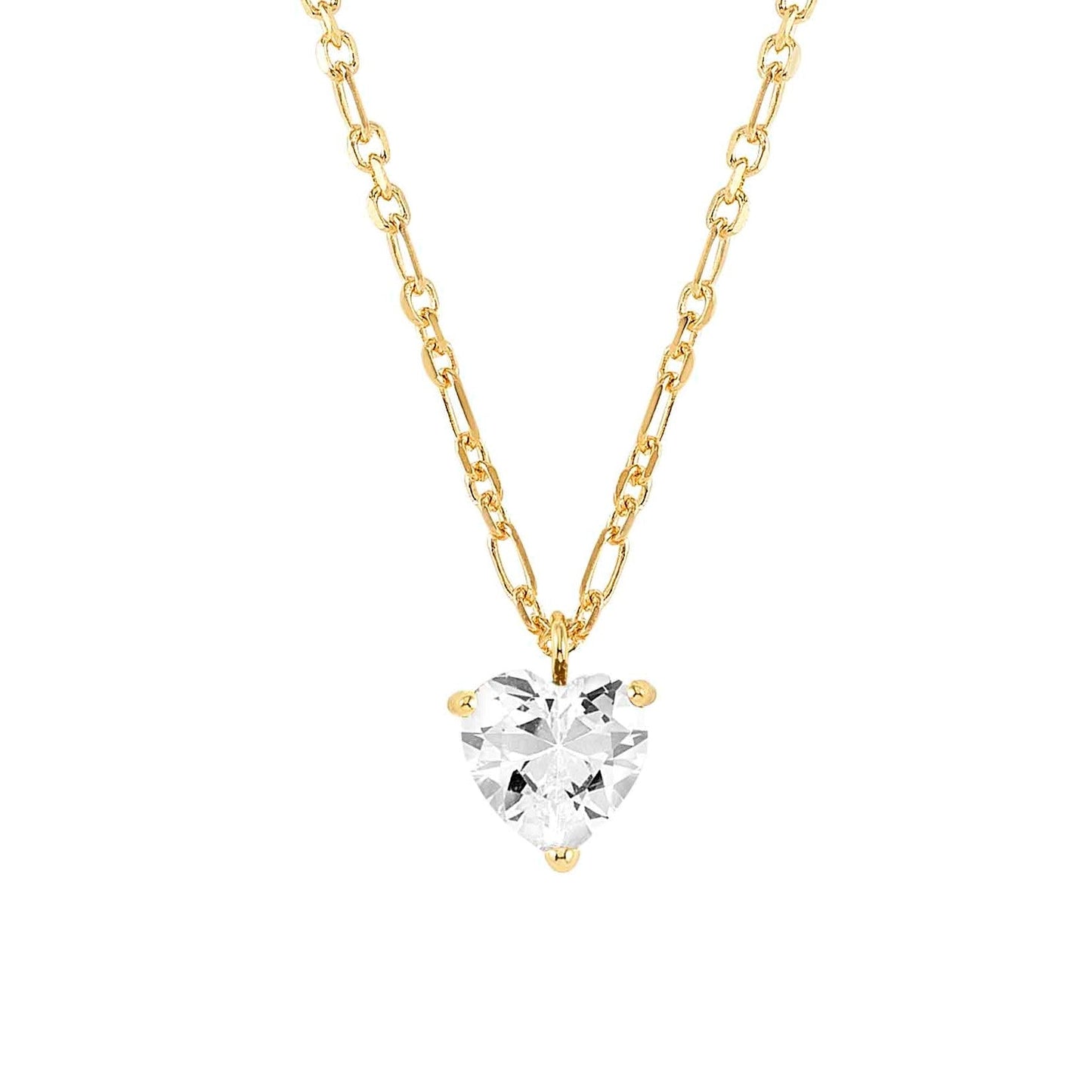 SWEETROCK necklace ed. SPARKLING LOVE in 925 silver CZ Yellow Gold