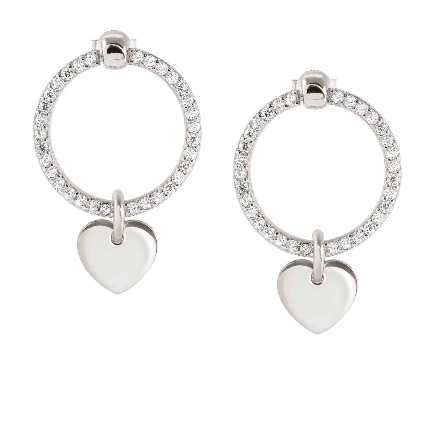 CHIC & CHARM earrings ed. CELEBRATION 925 silver,CZ, (SYMBOL) Silver Heart 148618/086