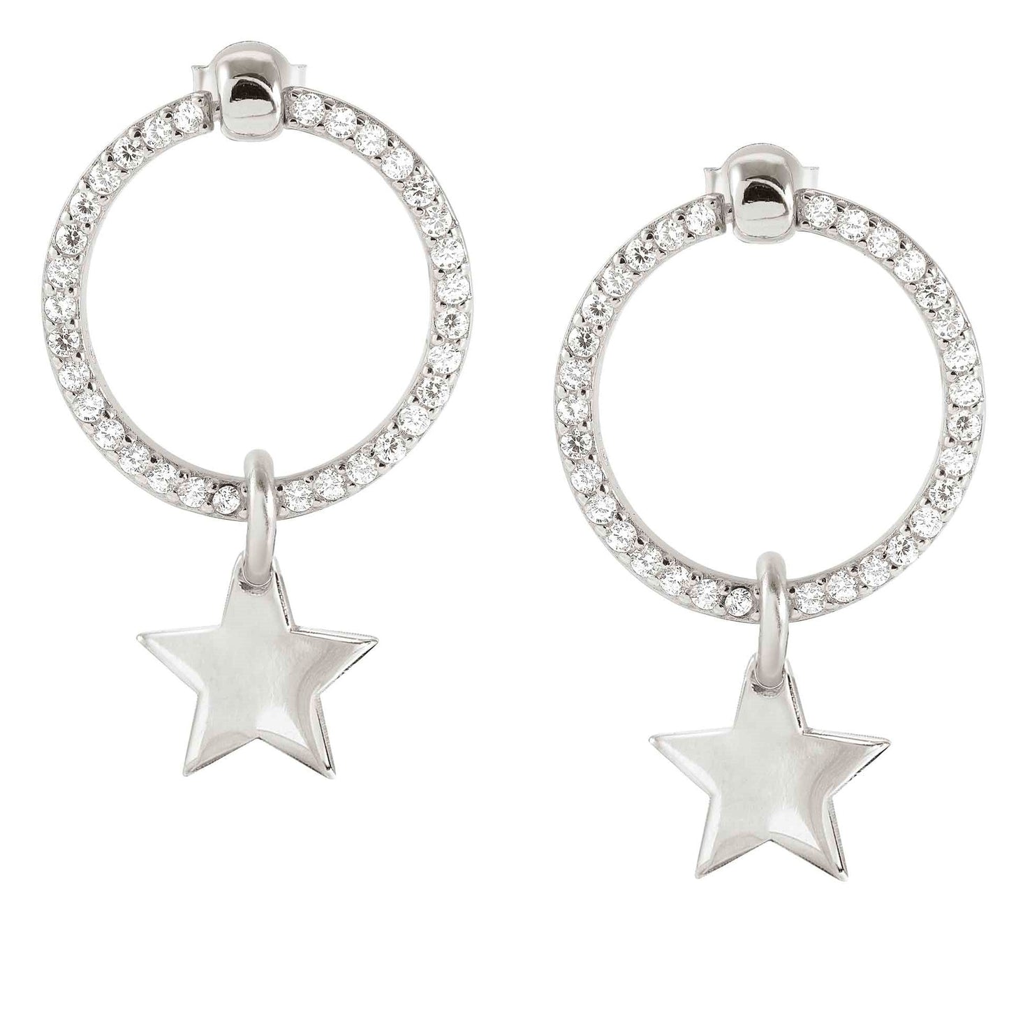 CHIC & CHARM earrings ed. CELEBRATION 925 silver,CZ (SYMBOL) Silver Star 148618/089
