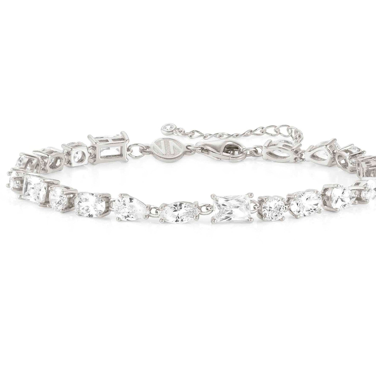 COLOUR WAVE bracelet 925 silver, CZ, WHITE Silver finish 149801/008