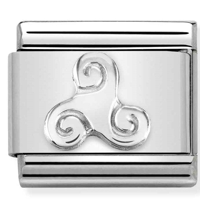 330106/05 Classic st.steel, sterling silver Celtic Triskell
