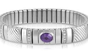 XTE Steel Bracelet Silver & Zirconia Purple MED (001)